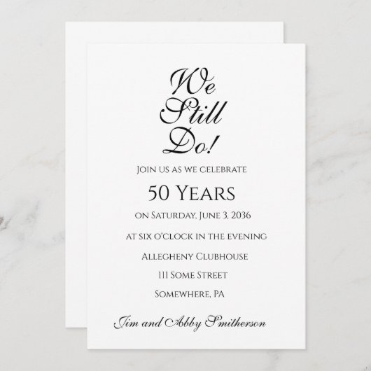 Dat doen we nog steeds! Jubileum Party Uitnodiging (Voorkant / Achterkant)
