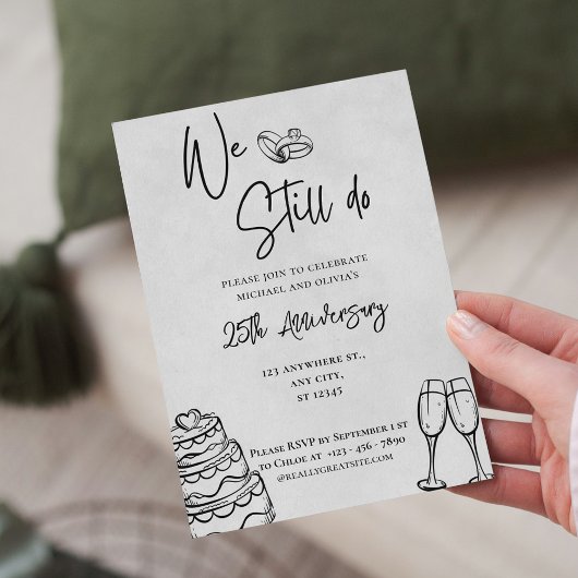 Dat doen we nog steeds | Zwart minimalistisch 25e Kaart