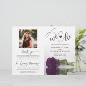 Dat doen we! Plum Paarse Roos DIY Vouw Trouwprogra (Staand voorkant)