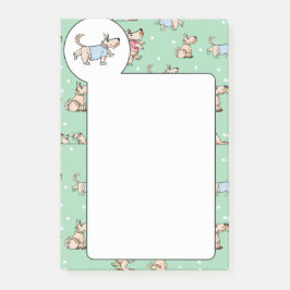 Dat Dog Life Green Dog Pattern Post-it® Notes