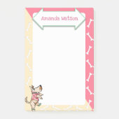 dat Dog Life Yellow Pink Dog Botten Post-it® Notes (Voorkant)