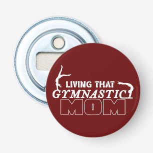 Dat gymnastiekmoeder-tumbling-verjaardagsfeestje v button flesopener