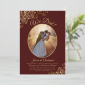 Dat hebben we gedaan! Gouden lint op het trouwfees Kaart (Staand voorkant)