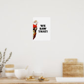 DAT HEBBEN WE GEZIEN! De Kerstman en Jezus kijken  Poster (Keuken)