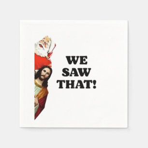 DAT HEBBEN WE GEZIEN! De Kerstman en Jezus kijken Servet