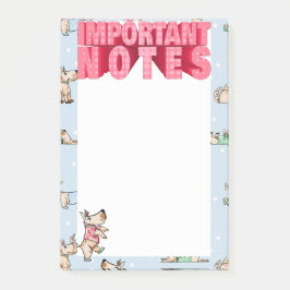 Dat het leven van Dog belangrijk merkt blauw patro Post-it® Notes