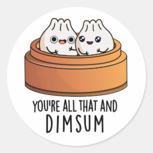 Dat is alles en Dimsum Funny Food Pun Ronde Sticker
