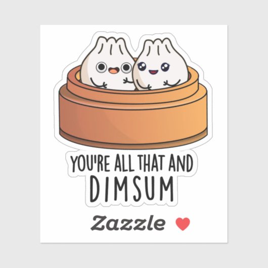 Dat is alles en Dimsum Funny Food Pun Sticker (Vel)