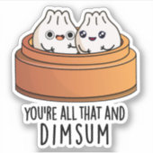 Dat is alles en Dimsum Funny Food Pun Sticker (Voorkant)