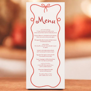 Dat is Amor Italiaans Handgetekend Rood Bruiloftsf Menu