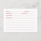 Dat is Amor Rode Bruiloft Feest Recept Kaart (Achterkant)