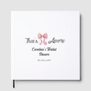 dat is amore bruiloftsborrel roze retro strik boho gastenboek