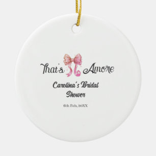 dat is amore bruiloftsborrel roze retro strik boho keramisch ornament