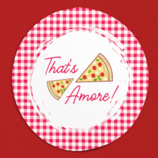 Dat is amore bruiloftsfeest ronde sticker