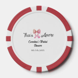 dat is amore bruiloftsfeest roze retro strik boho poker chips