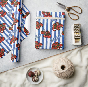 Dat is amore cherrytomaten blauwe strepen Italiaan Cadeaupapier