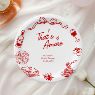 Dat is Amore Coquette Italiaanse Bruiloft Feestser Papieren Bordje