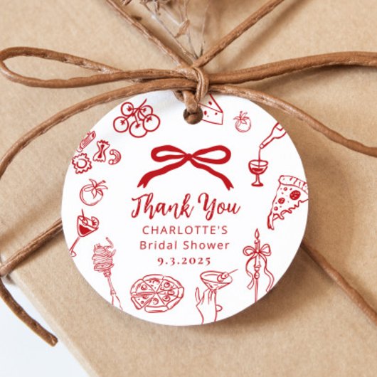 Dat is Amore Handgetekende Italiaanse Bruidsdouche Bedankjes Labels