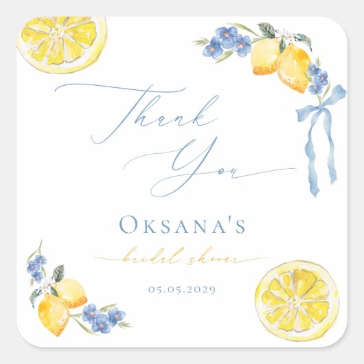 Dat is Amore Italiaans Bruids Shower Bedank Favor Vierkante Sticker (Voorkant)