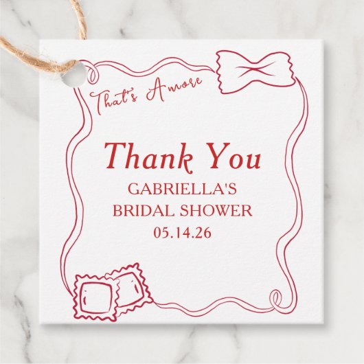 Dat is Amore Italiaans Bruiloftsfeest Bedankt Bedankjes Labels (Voorkant)