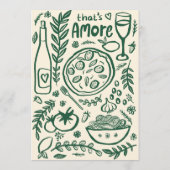 Dat is Amore Italiaans Eten Aangepaste Bruids Brui Kaart (Achterkant)