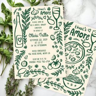 Dat is Amore Italiaans Eten Aangepaste Bruids Brui Kaart