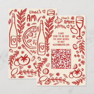 Dat is Amore Italiaans eten Aangepaste trouw QR co Informatiekaartje
