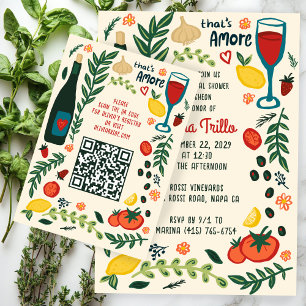 Dat is Amore Italiaans Eten CUSTOM Bruidsfeest QR Informatiekaartje
