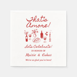 Dat is Amore Italiaans thema verlovingsfeest bord Servet
