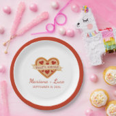 Dat is Amore Italiaanse Chic Hart Pizza Bruiloft Papieren Bordje (Feest)