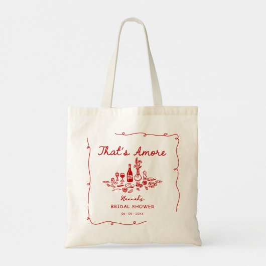 Dat is Amore Italiaanse Getekende Bruiloft Uitnodi Tote Bag (Achterkant)