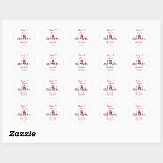 Dat is Amore Italiaanse handgetekende rode bruidsd Ronde Sticker (Vel)