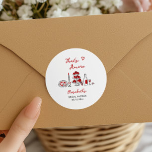 Dat is Amore Italiaanse handgetekende rode bruidsd Ronde Sticker