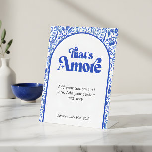 Dat is Amore Italiaanse Retro Typografie Tafelmode Reclamebord Met Voetstuk