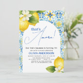 Dat is Amore Italian Lemon Blue Tegel Birthday Kaart (Staand voorkant)