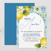 Dat is Amore Italian Lemon Blue Tegel Birthday Kaart (Voorkant / Achterkant)
