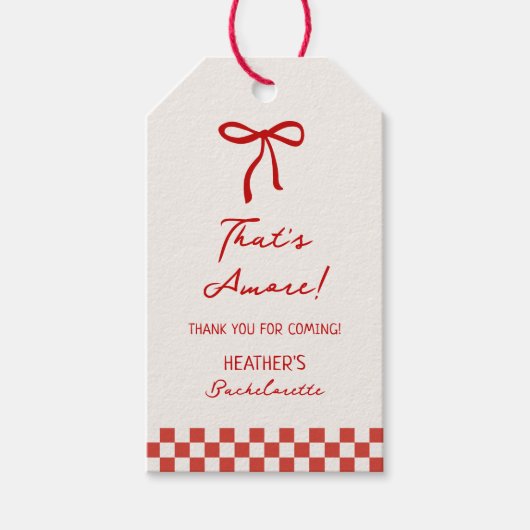 Dat is Amore Italy Bachelorette Bedankt Cadeaulabel (Voorkant)