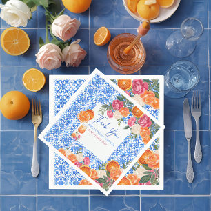 Dat is amore mediterraan blauwe tegels bruids douc servet