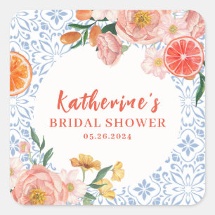 Dat is amore mediterrane citrus Bruids douche Vierkante Sticker