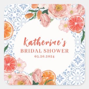 Dat is amore mediterrane citrus Bruids douche Vierkante Sticker