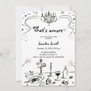 Dat is Amore met de Hand Getekende Bruiloft Feest Kaart