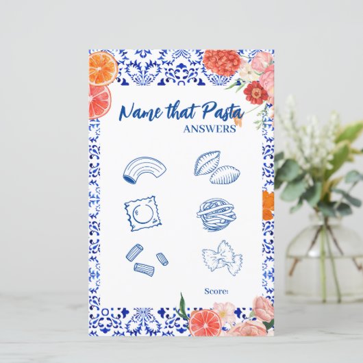 Dat is amore Naam dat pasta vrijgezellenfeest spel (Staand voorkant)