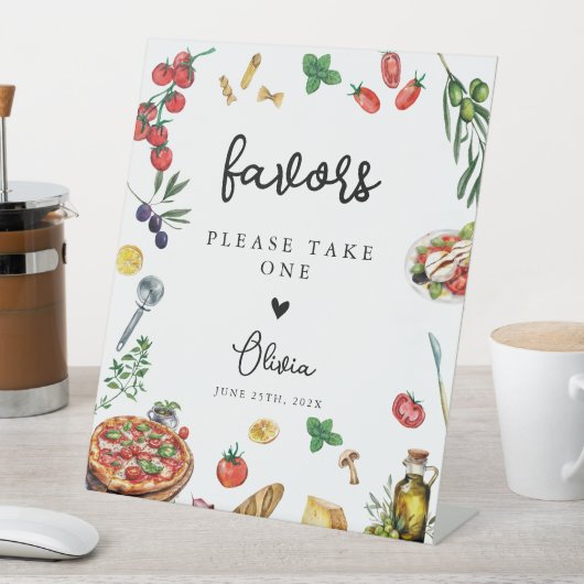 Dat is Amore Pasta Pizza Favorieten Sign gepersona Reclamebord Met Voetstuk (Insitu)