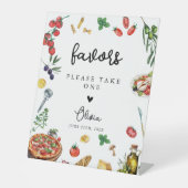 Dat is Amore Pasta Pizza Favorieten Sign gepersona Reclamebord Met Voetstuk (Voorkant)