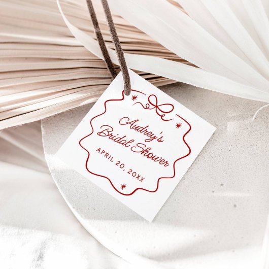 Dat is Amore, Persoonlijke Rode Doodle Douche Bedankjes Labels