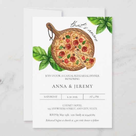 Dat is amore Pizza Casual Italiaans repetitief din Kaart (Voorkant)