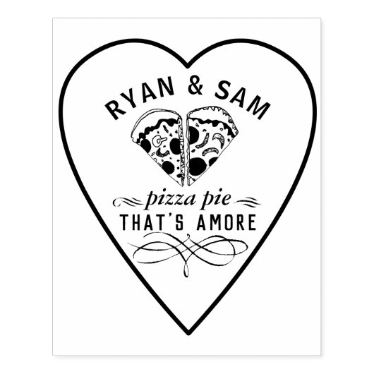 Dat is Amore Pizza voor Koppels Verloving Rubberstempel (Afrduk)