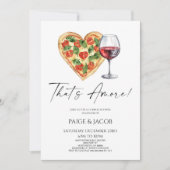 Dat is amore! Pizza Wijn Trouwfeest Koppels Bruilo Kaart (Voorkant)