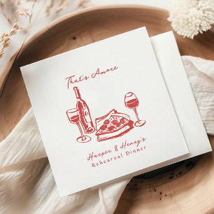 Dat is Amore Pizza Wine Sketch repetitie diner Servet