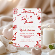 Dat is amore rode Italiaanse handgetekende bruilof